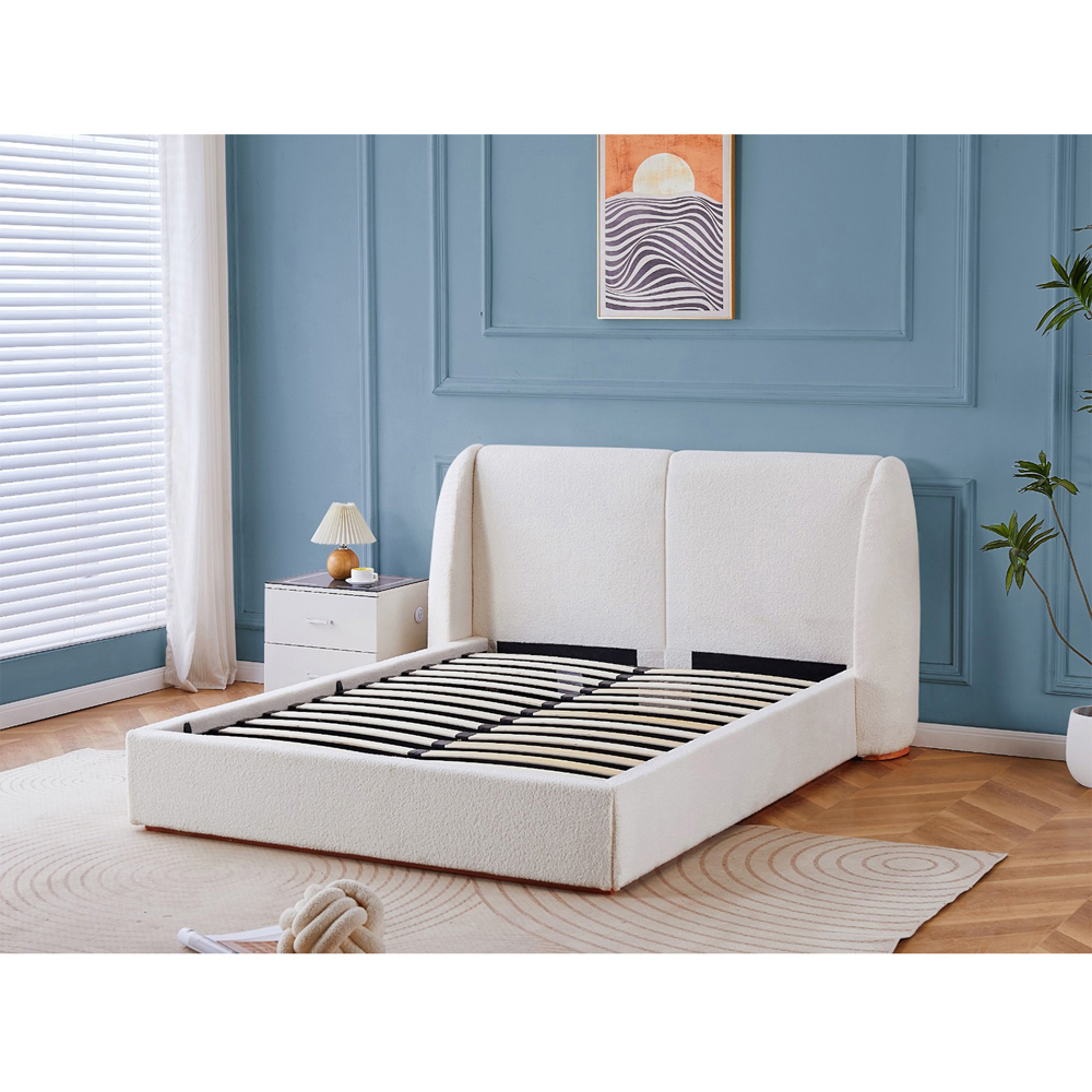 Flair Axel King Size Cream Boucle Storage Ottoman Bed Image 6