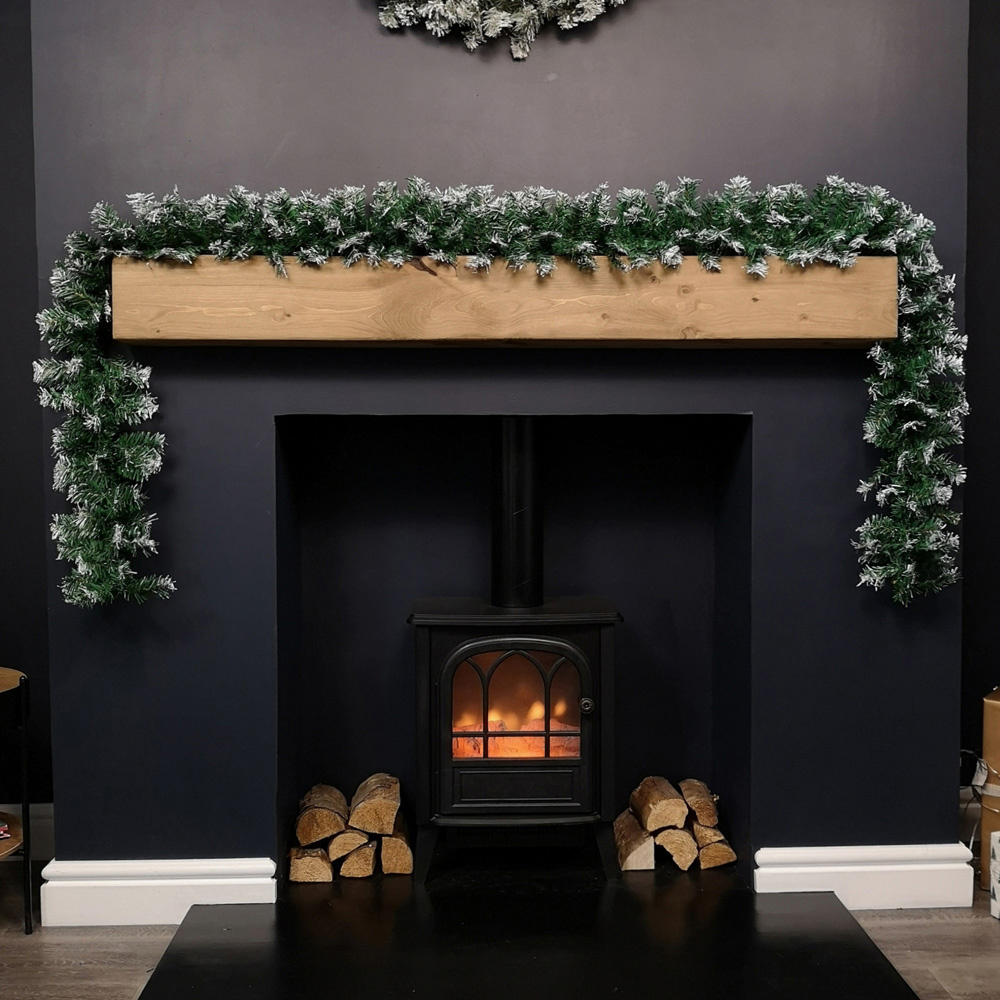 Samuel Alexander Snowy Christmas Garland Green 270cm Image 2