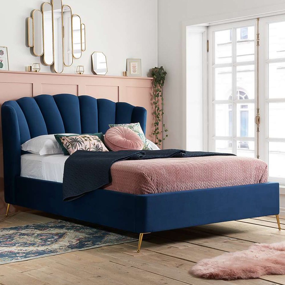 Birlea Lottie King Size Midnight Blue Ottoman Bed Image 1