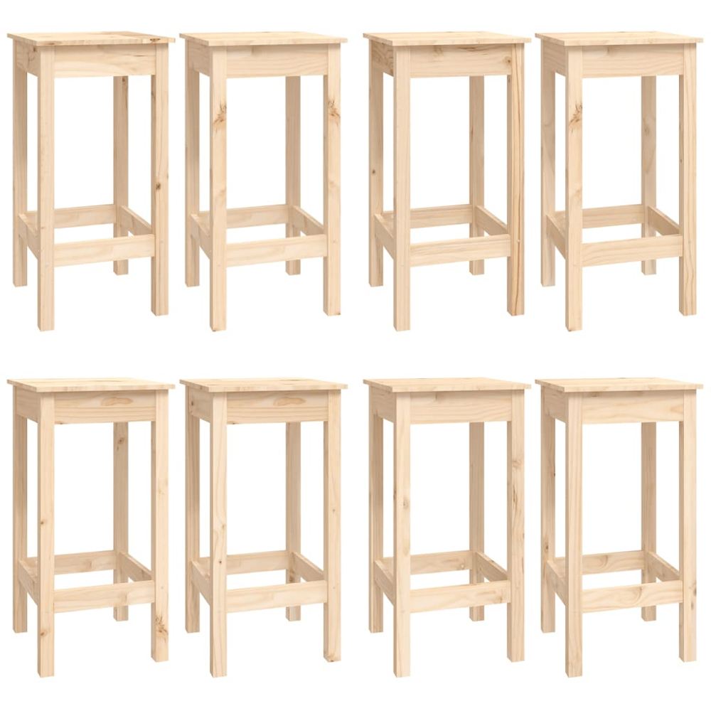 vidaXL 8 Seater Natural Solid Pine Wood Bar Table Set Image 3