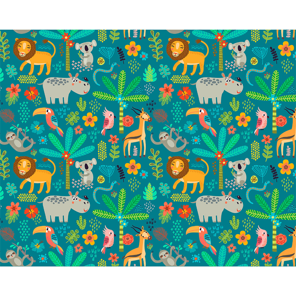 Origin Murals Tropical Animals Green Wall Mural Image 2