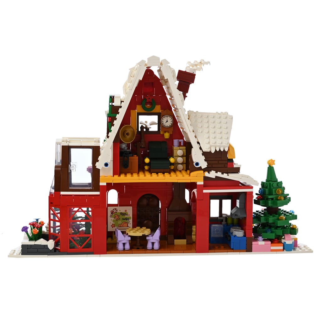 The Seasonal Gift Co. Toy Shop 1301 Piece Kids Christmas Chalet Brick Building Set Image 4