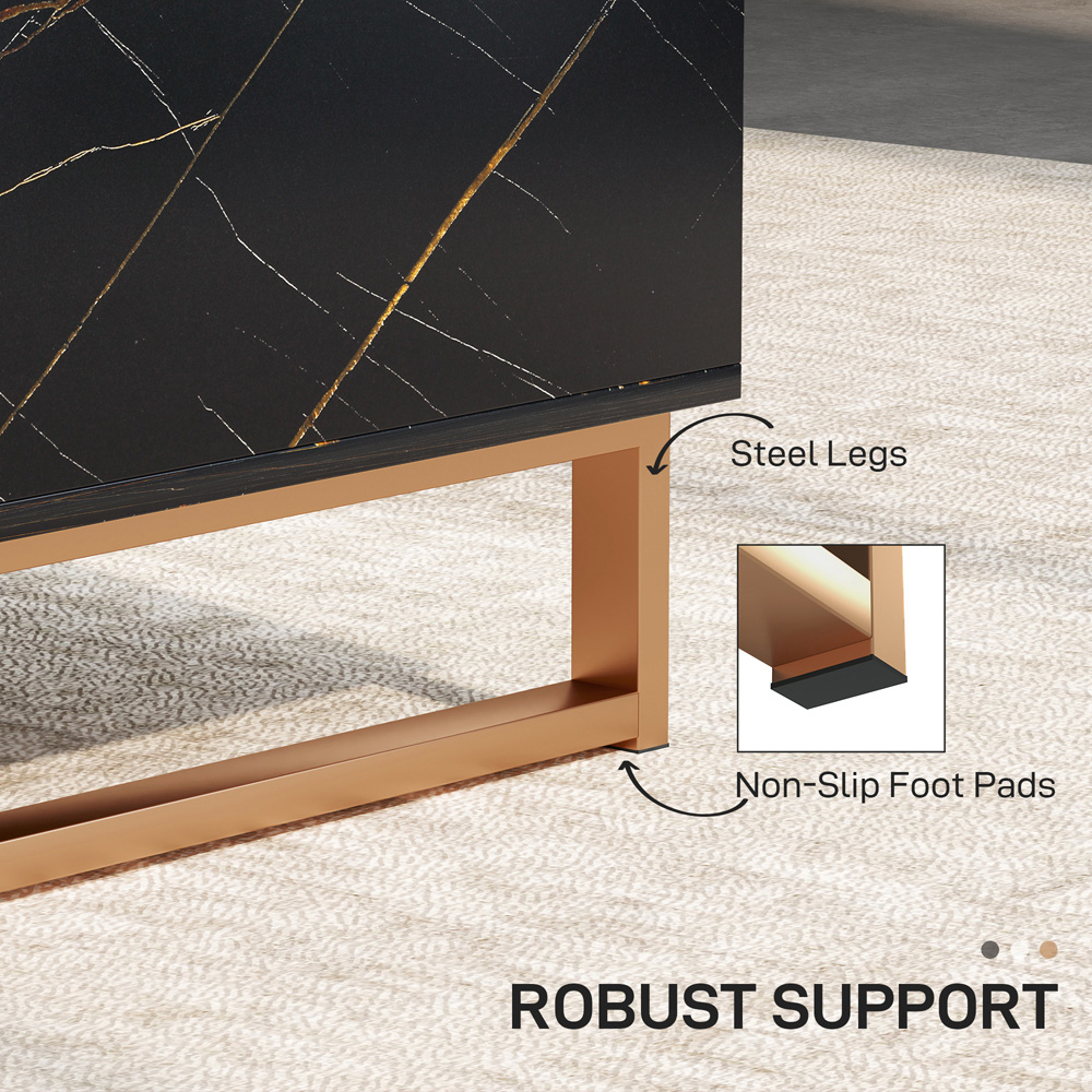 HOMCOM Single Drawer Black Coffee Table Image 6