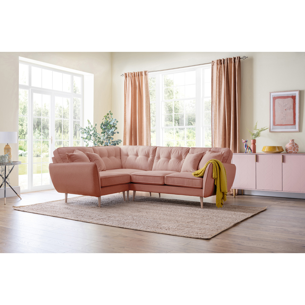 Opry Faro 4 Seater Button Back Coral Right Hand Corner Sofa Image 5