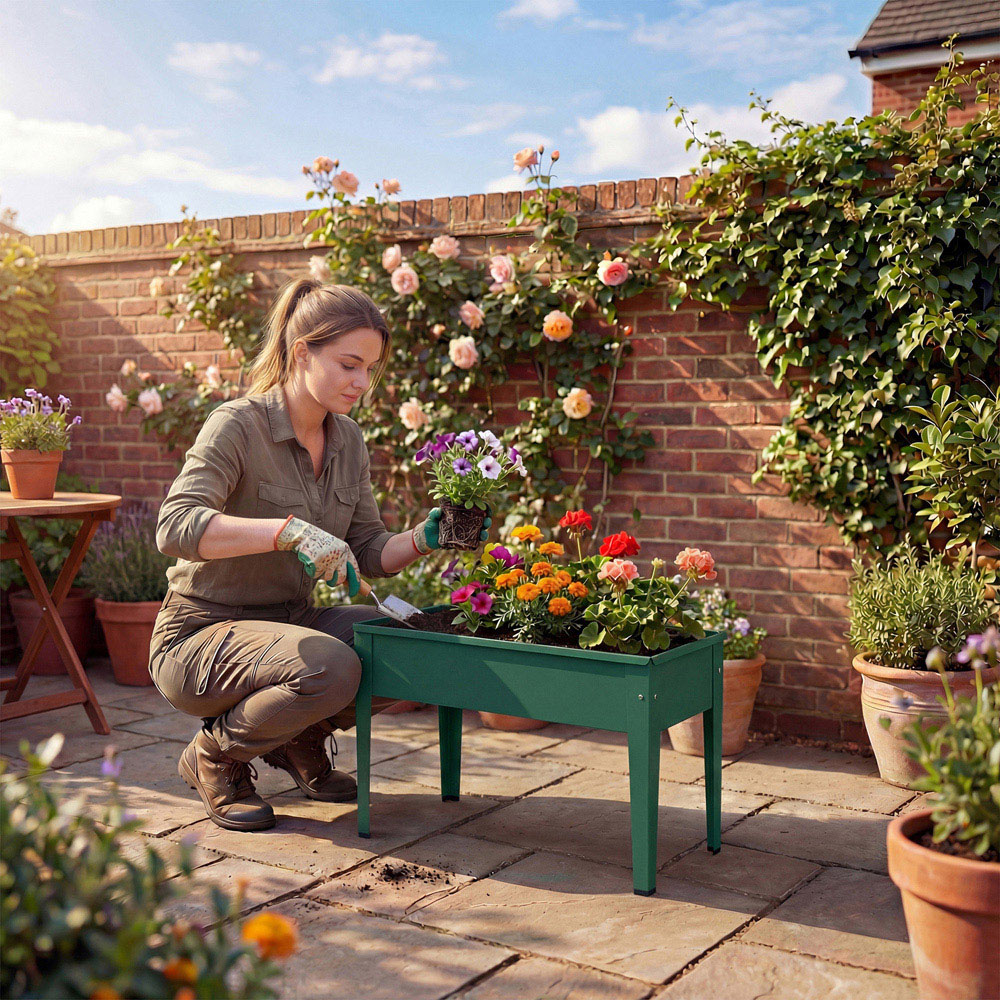 Outsunny Green Metal Raised Garden Bed 45 x 60 x 27cm Image 3