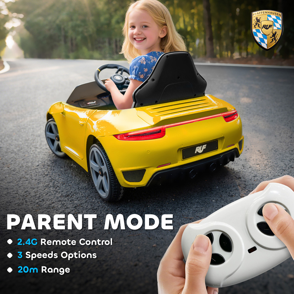 Tommy Toys RUF GT Yellow Kids Electric Car 12V Image 5