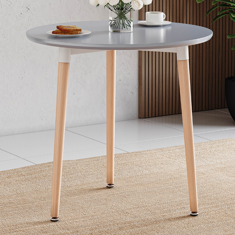 Vida Designs Batley 3 Seater Round Dining Table Grey Image 1