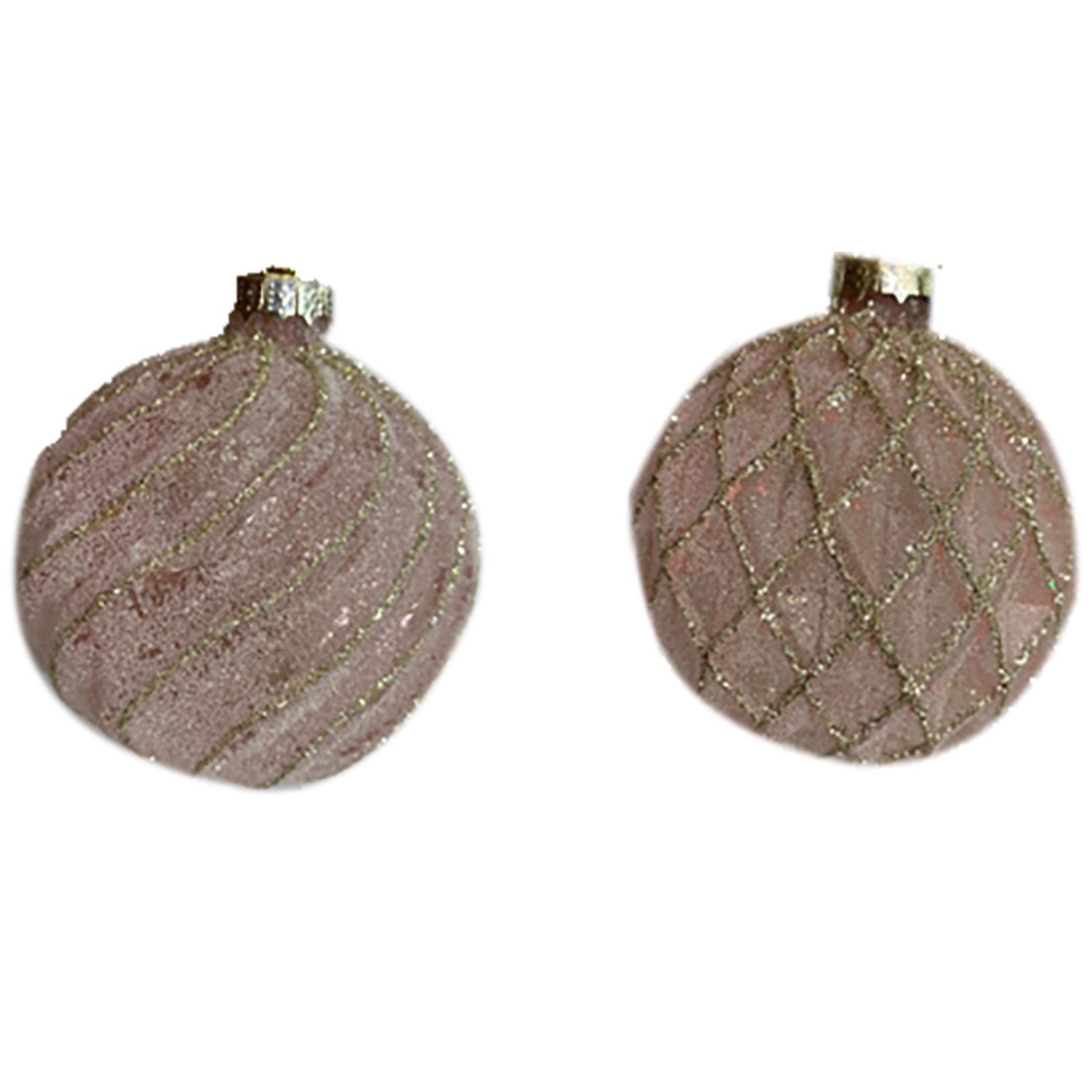 Single Sugar Wonderland Pink Gold Twist Bauble in Assorted styles Image