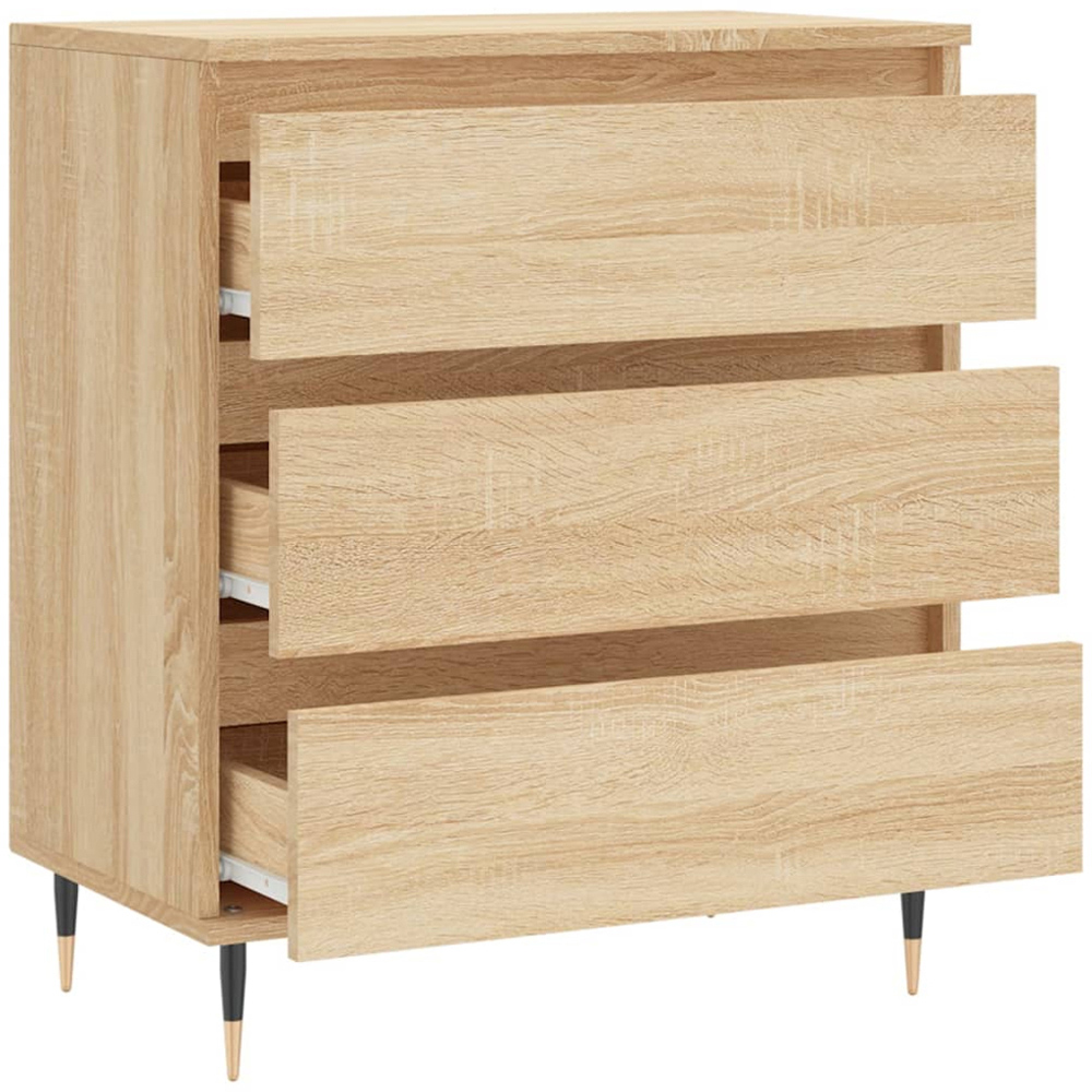 vidaXL 3 Drawer Sonoma Oak Sideboard Image 6