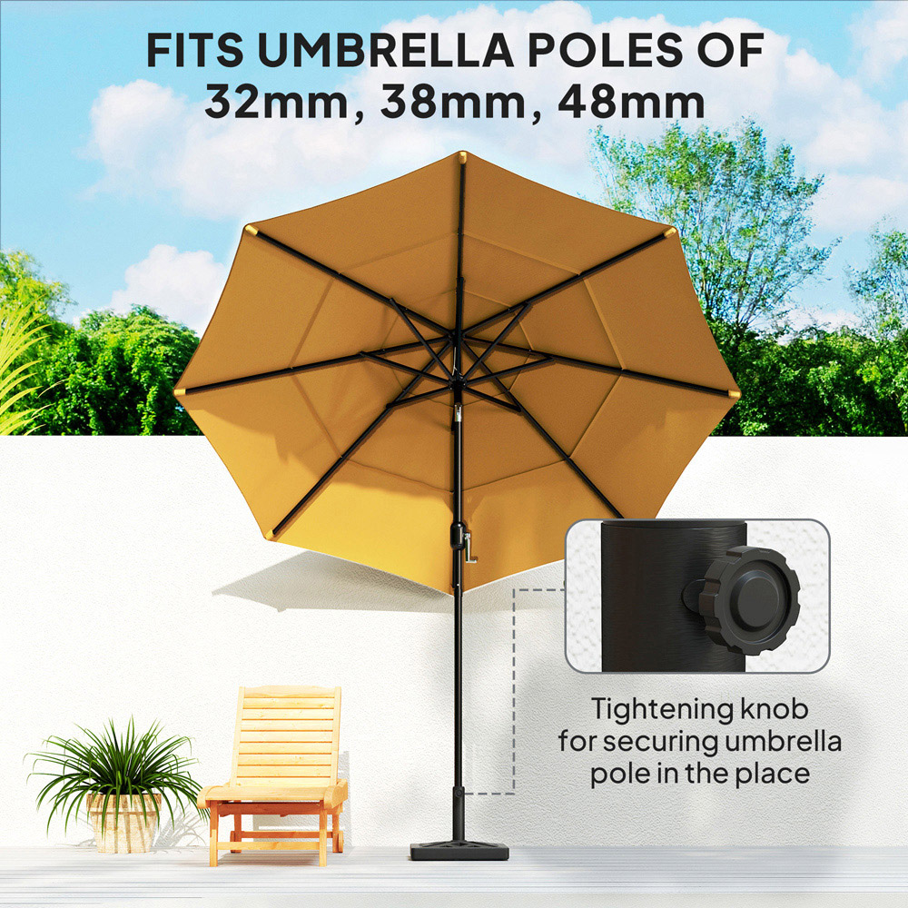 Outsunny Black Cut Out Design Parasol Base 15kg Image 6