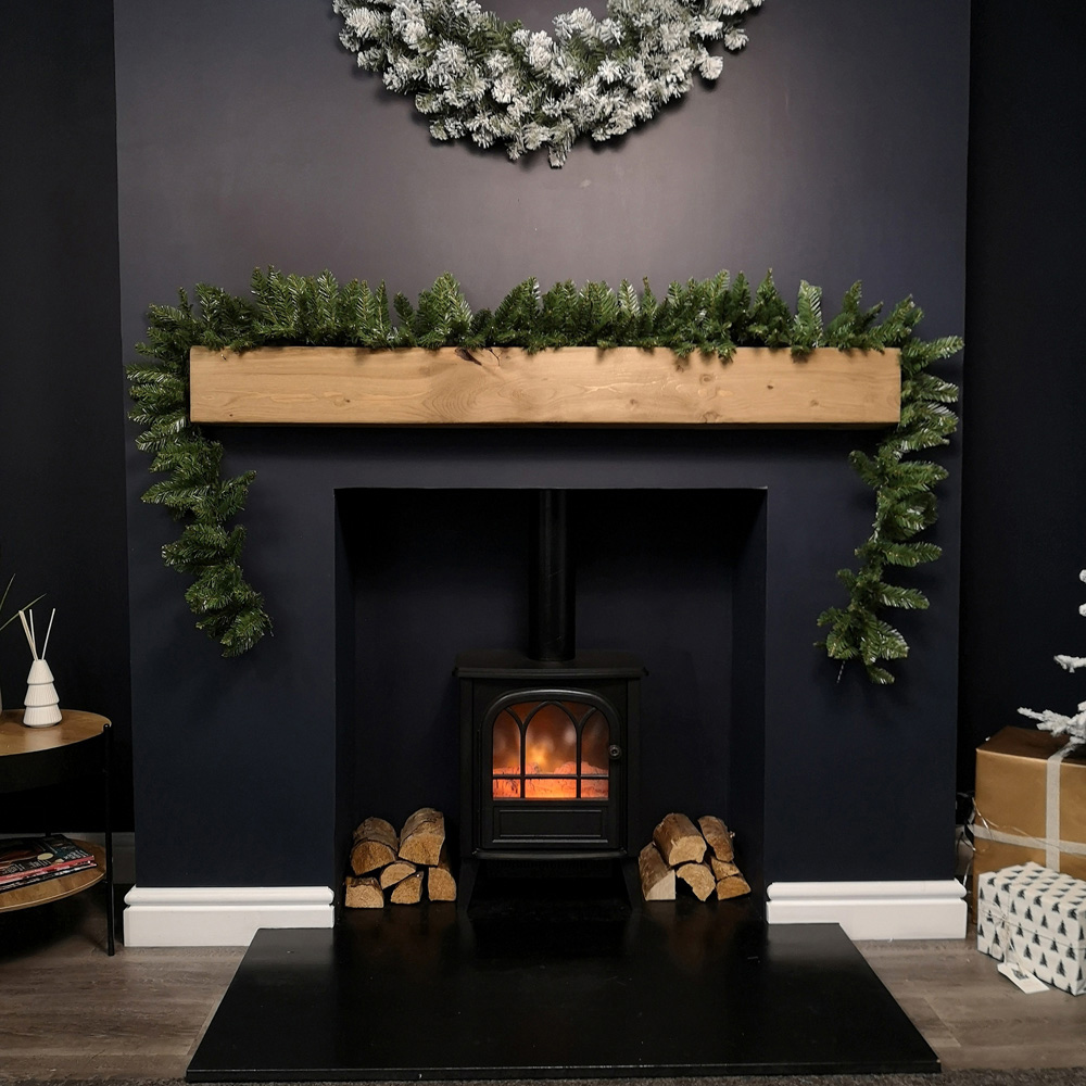 Samuel Alexander Plain Christmas Garland Green 270cm Image 2