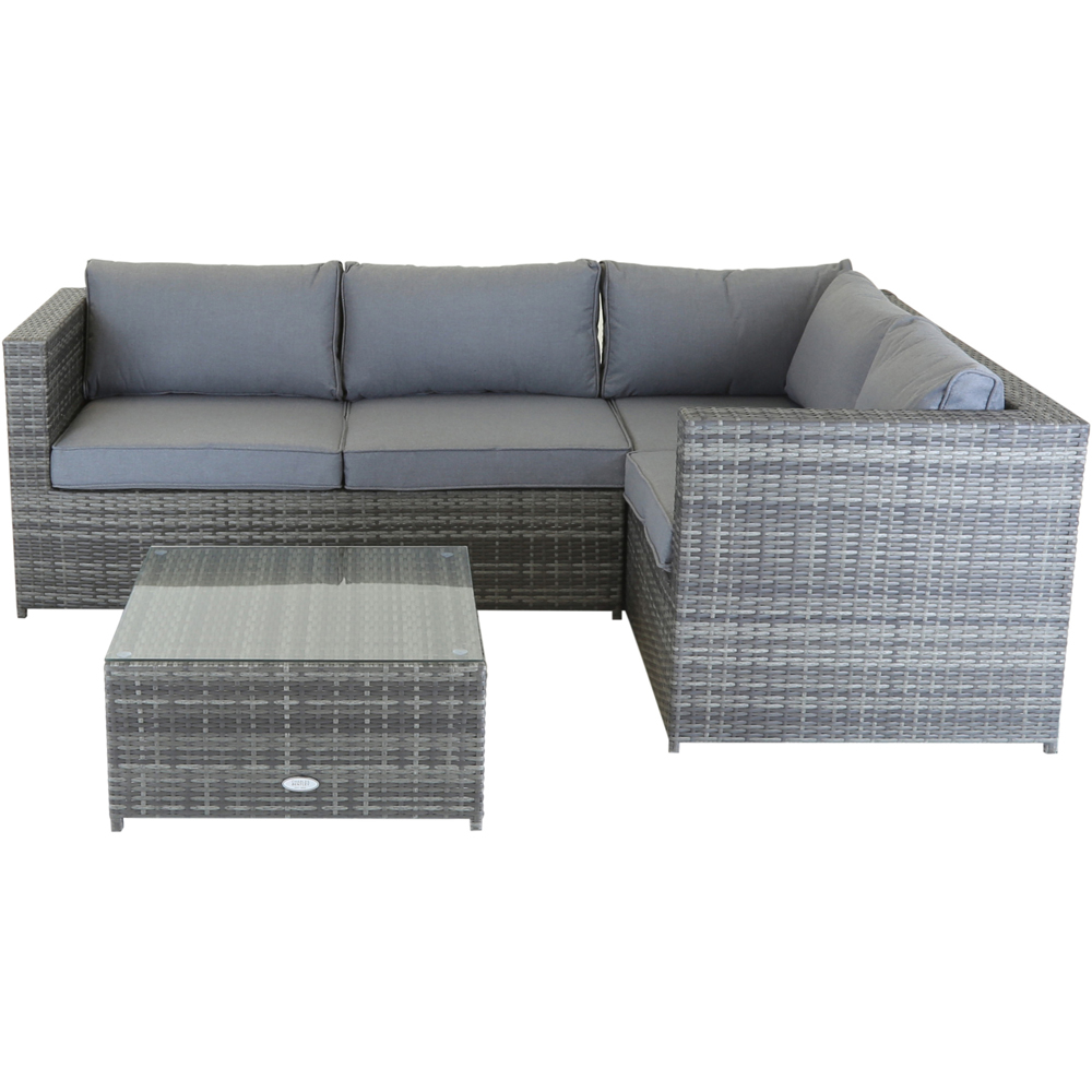 Charles Bentley 4 Seater Grey Rattan Corner Sofa Lounge Set Image 3