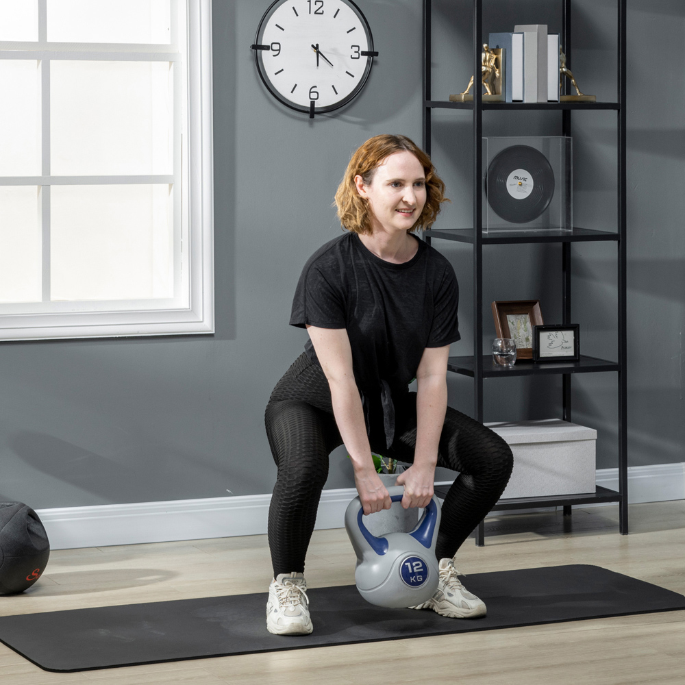 SPORTNOW Dark Blue and Grey Kettlebell with Handle 12kg Image 5