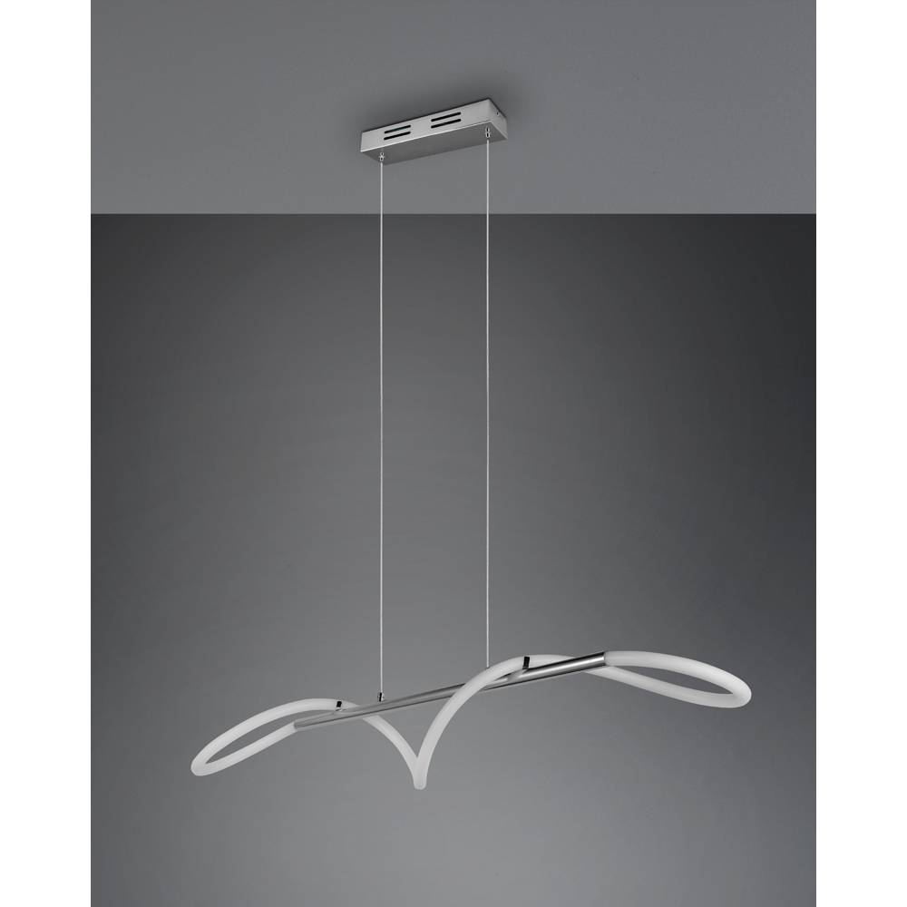 TRIO Argos Chrome and White LED Pendant Light Image 6