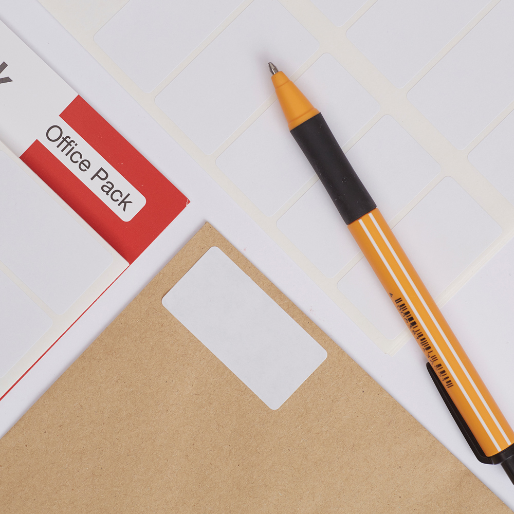 Blick White Rectangular Self Adhesive Office Label 25 x 50mm 400 Pack Image 7