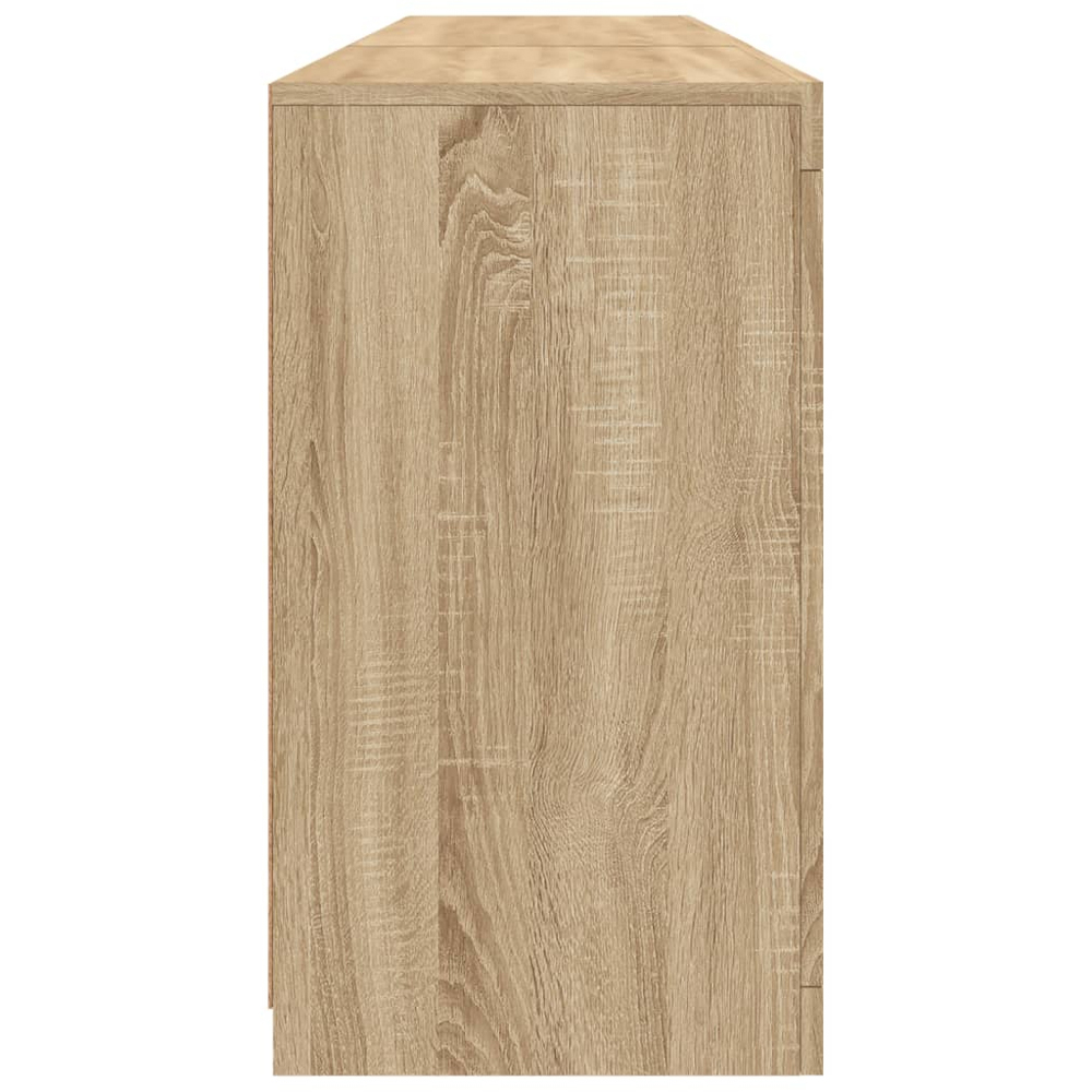 vidaXL 4 Door 8 Shelf Sonoma Oak LED Sideboard 3 Piece Image 5