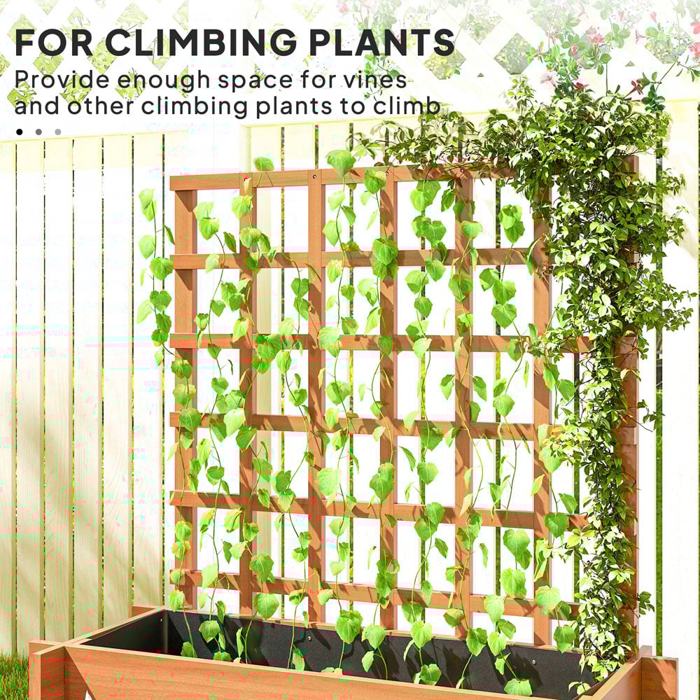 Outsunny 3 Tier Wooden Garden Planter with Trellis Image 4