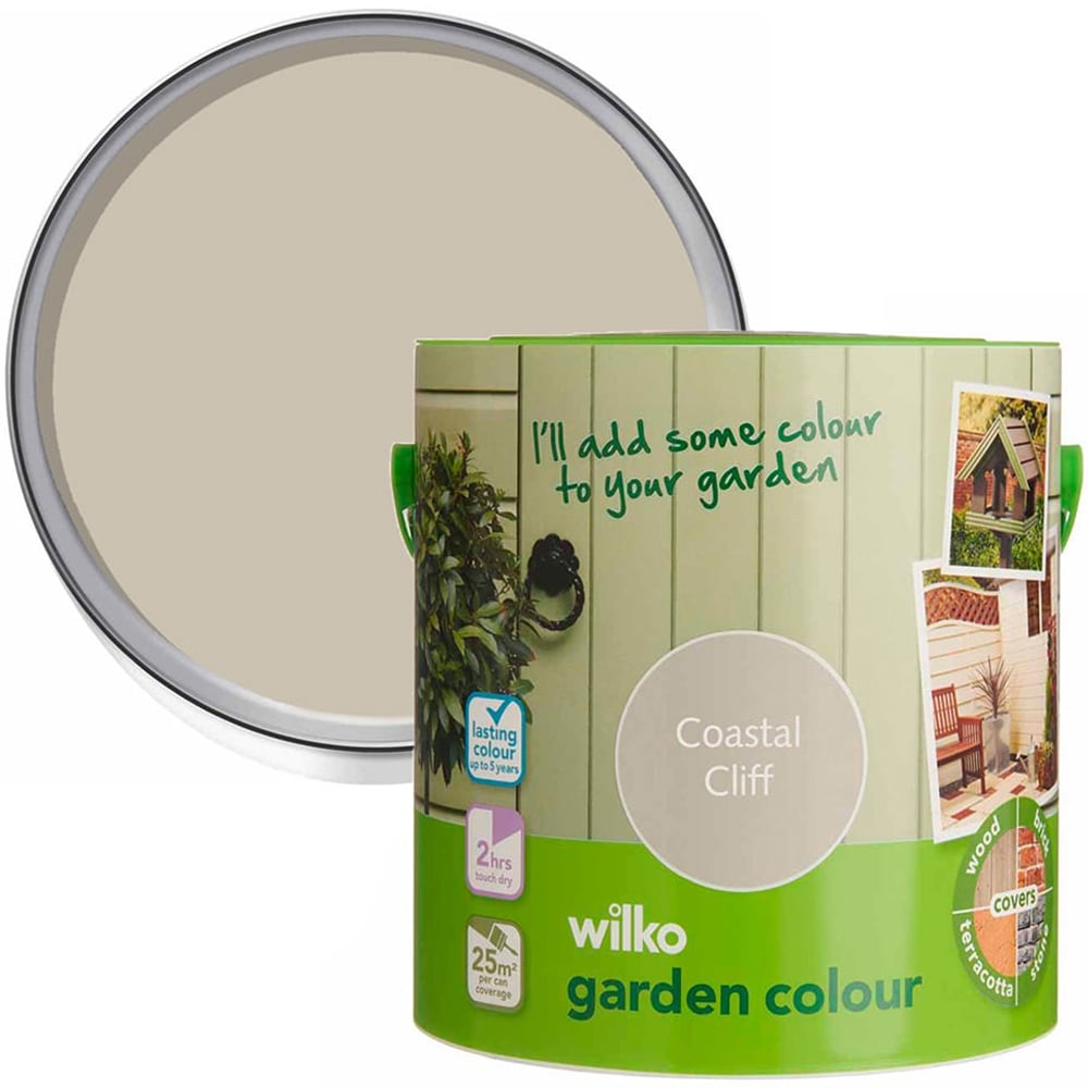 Wilko Garden Colour Coastal Cliff Wood Paint 2.5L Image 1