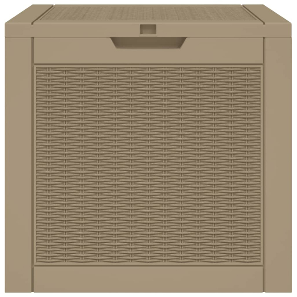 vidaXL 118L Brown Polypropylene Garden Storage Box Image 4