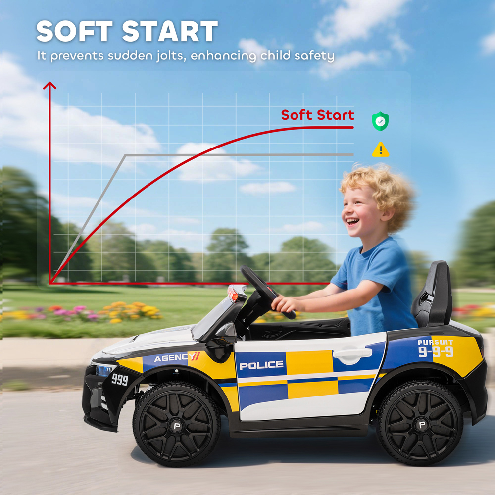 Tommy Toys Multicoloured Kids Electric Ride Remote Control Police Car Image 7