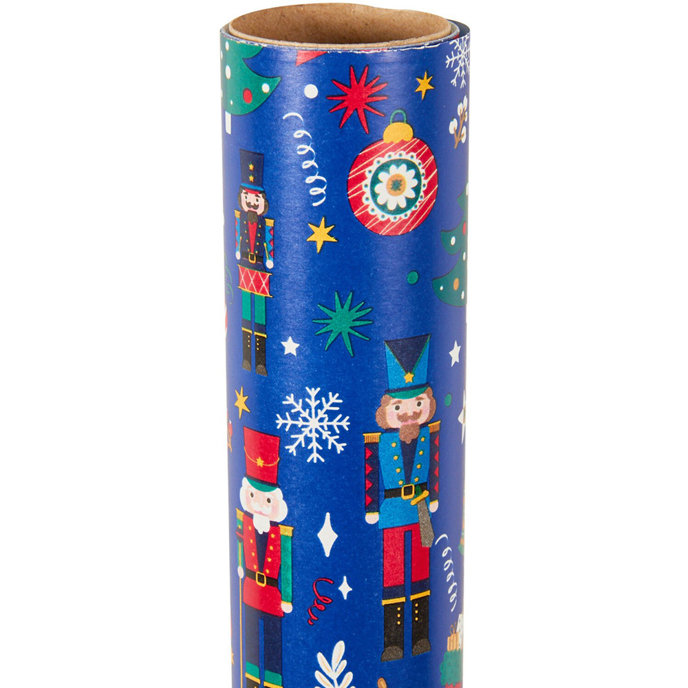 Nutcracker Gift Wrap 4m - Blue Image 4