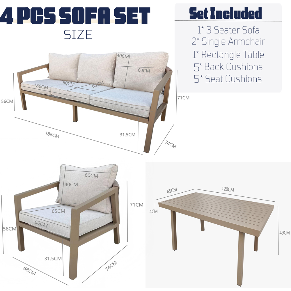 Furniture One 5 Seater Garden Lounge Set Image 6