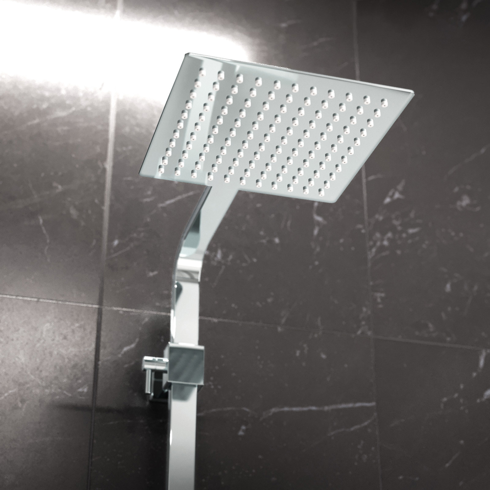 Nes Home Chrome Square Exposed Thermostatic Mixer Shower Set Image 4