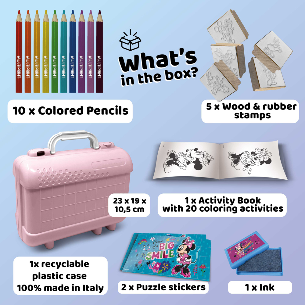 Multiprint Disney Junior Minnie Kids Travel Colouring and Stamp Set Image 2