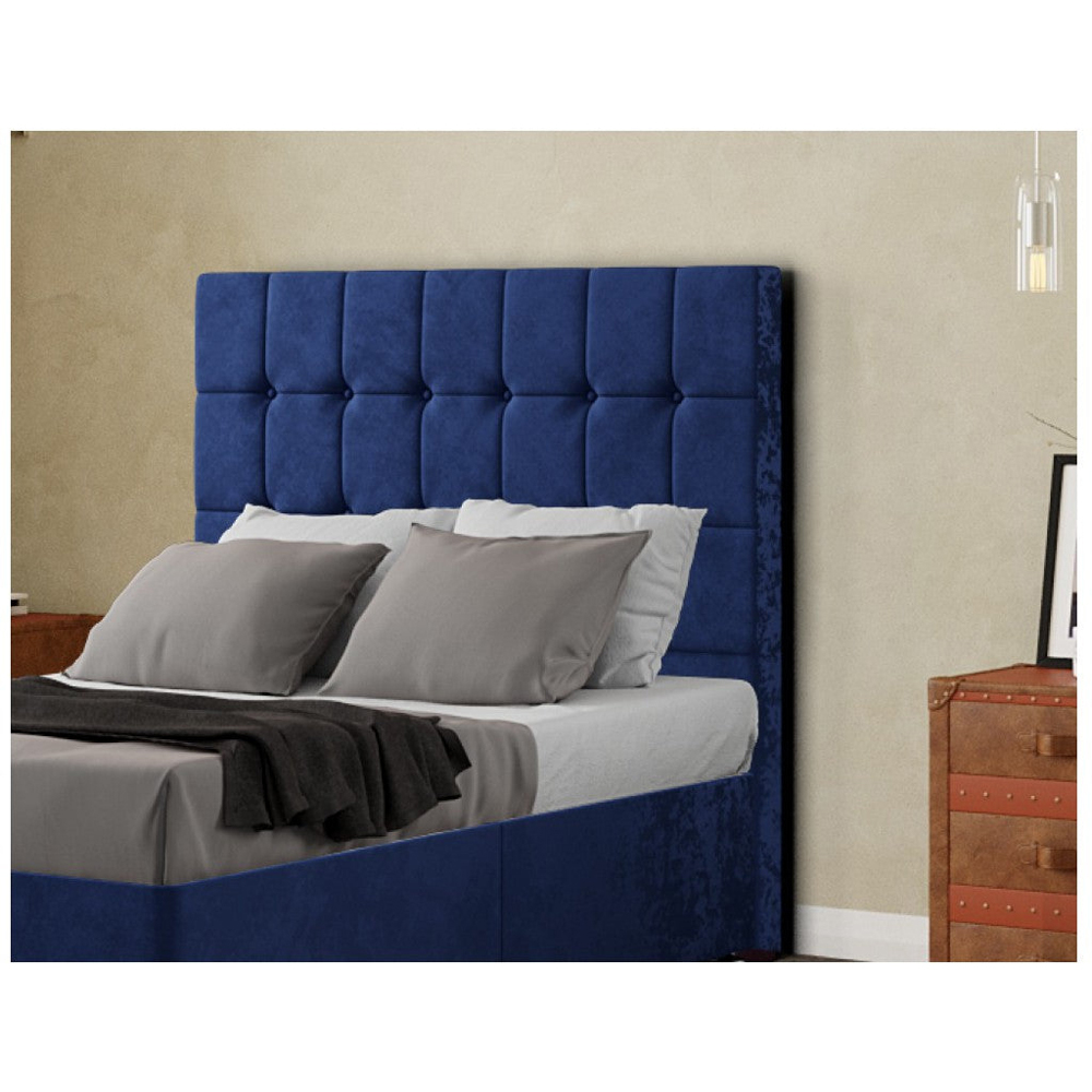 Eleganza Venezia Super King Size Navy Plush Floor Standing Headboard Image 4