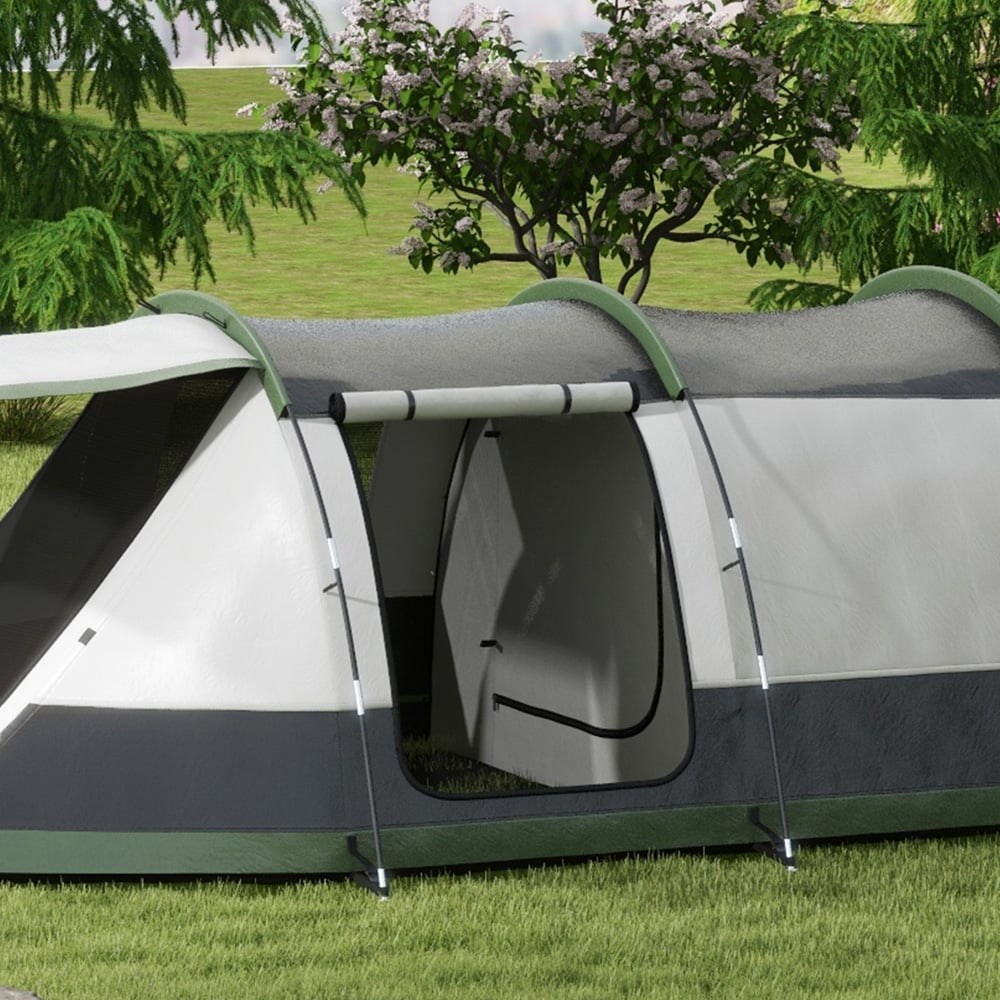 Outsunny 3-4 Person Waterproof Tunnel Camping Tent Green Image 3