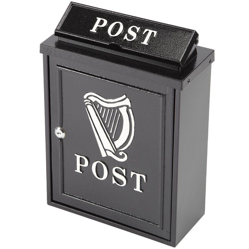 Arboria Garden Decor Black Harp Metal Post Box Image 1