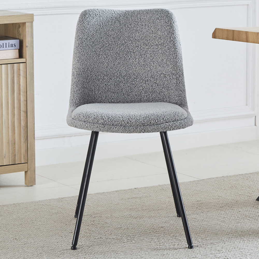 Artemis Home Lecce Set of 2 Light Grey Dining Chairs Image 3