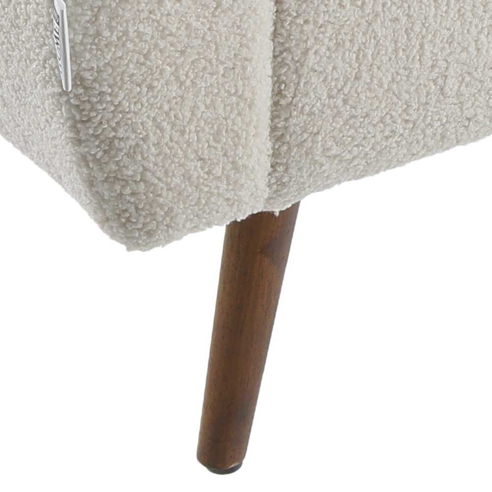 Living and Home Teddy Fur Upholstered Storage Bench Image 5