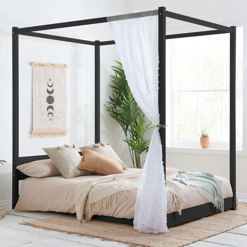 Darwin Double Black Four Poster Bed Image 1