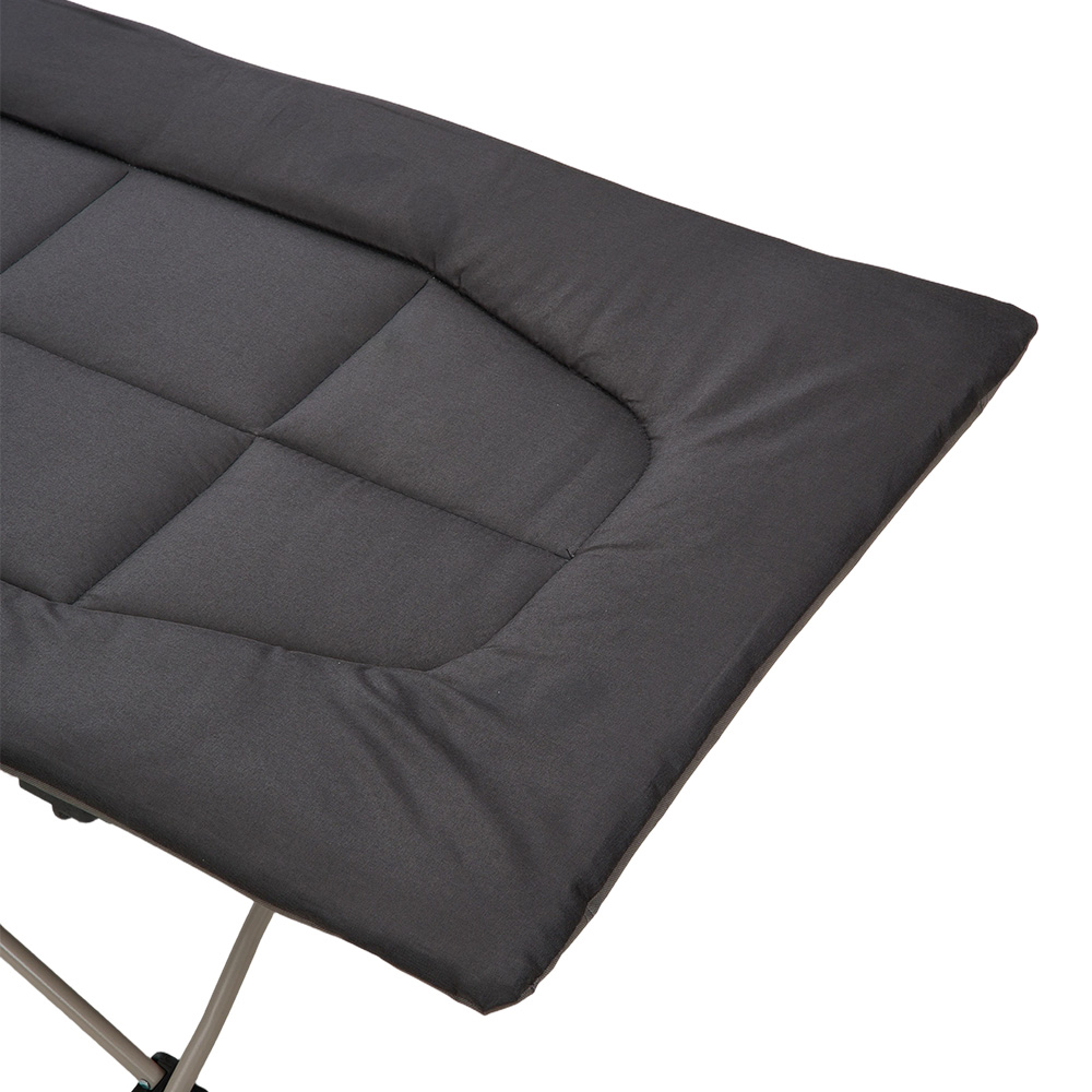Living and Home Black Portable Folding Camping Cot with Headrest Image 5