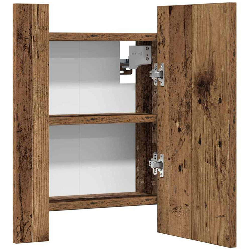 vidaXL LED Mirror Old Wood Bathroom Cabinet Image 4