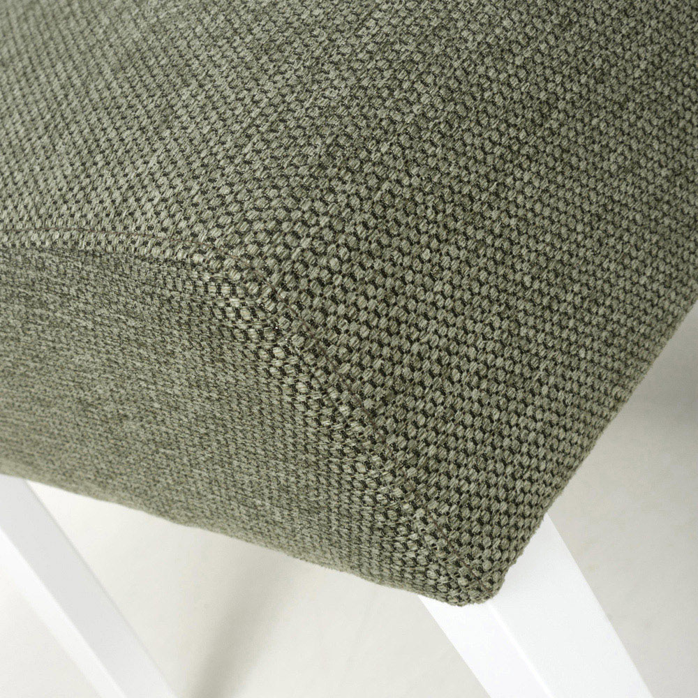 Portland Harlow Olive Weave White Legs Waffle Back Dining Chair Image 8