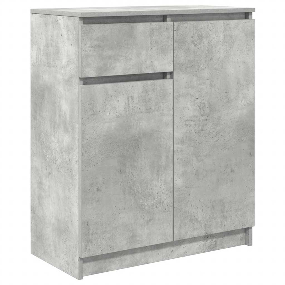 vidaXL 2 Door Single Drawer Concrete Grey Wooden Sideboard Image 2