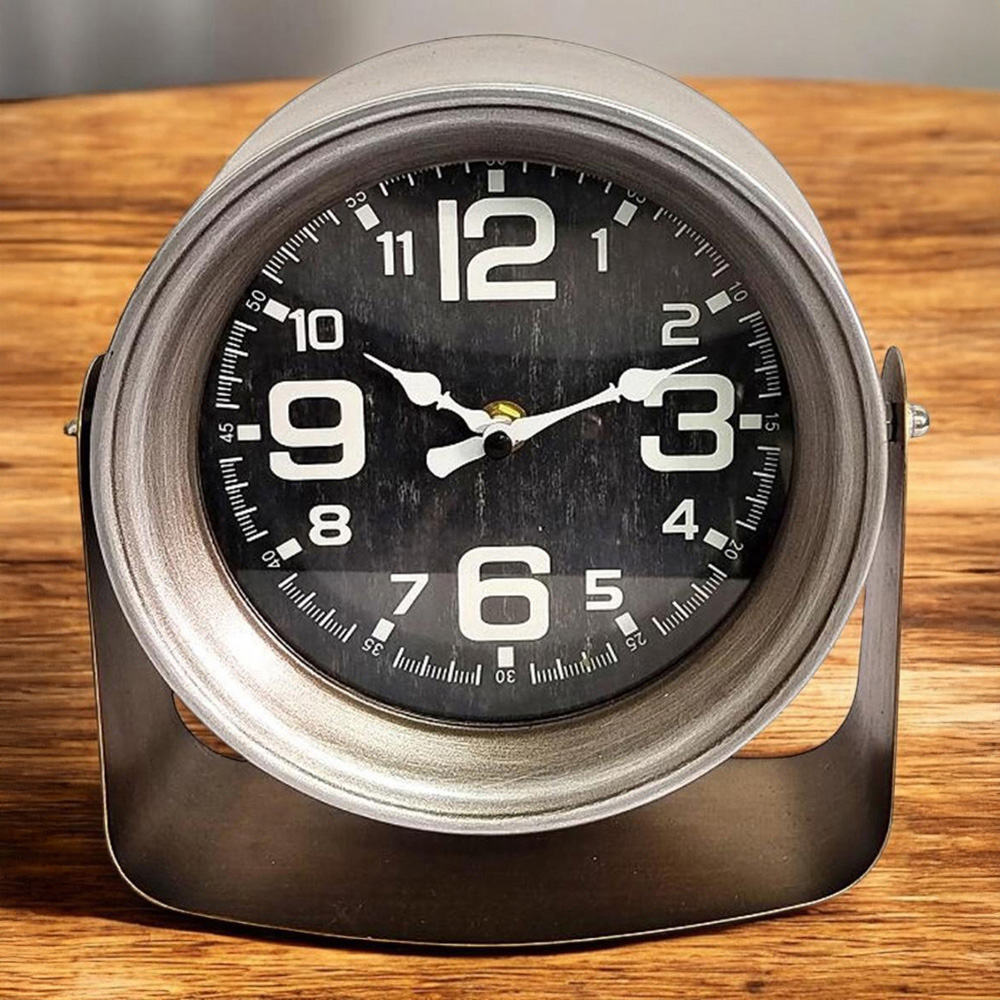 Acacia Home Silver Table Clock 20cm Image 2