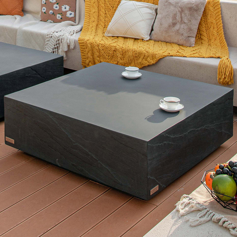 Elementi Colorado Slate Black GRC Large Coffee Table Image 1