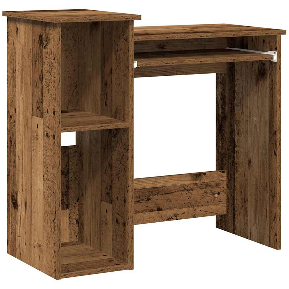 vidaXL 3 Shelf Compact Desk Black Image 2