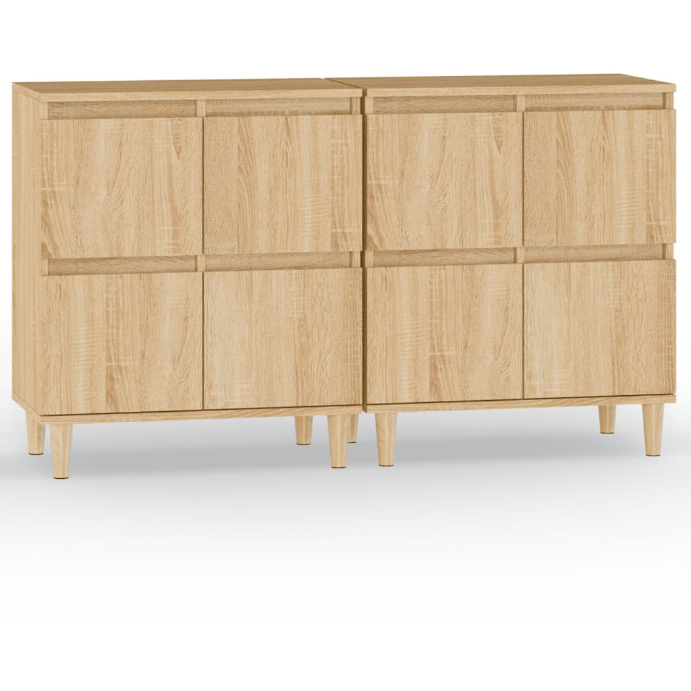 vidaXL 4 Door Sonoma Oak Sideboard Set of 2 Image 2