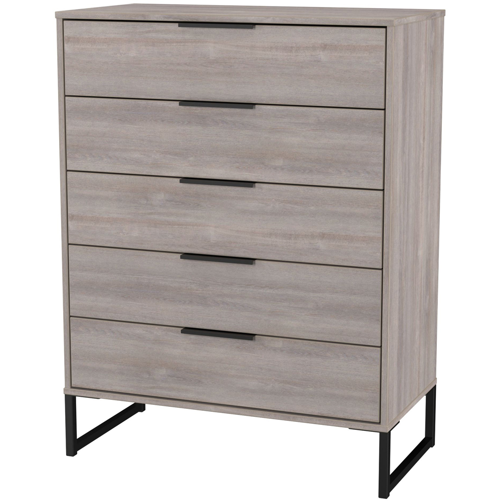 Crowndale Hong Kong 5 Drawer Grey Oak Chest of Drawers Ready Assembled Image 4