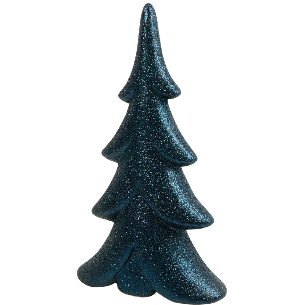 Glittery Christmas Tree Decoration Navy Image 4