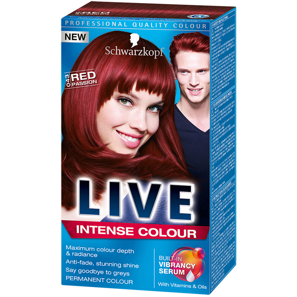 Schwarzkopf Live Intense Colour 043 Red Passion Permanent Hair Dye Image
