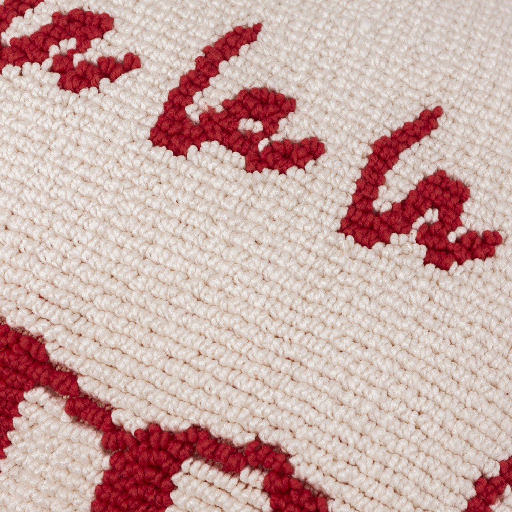 Furn Candy Fa La La Tufted Red and White Cushion 30 x 50cm Image 5