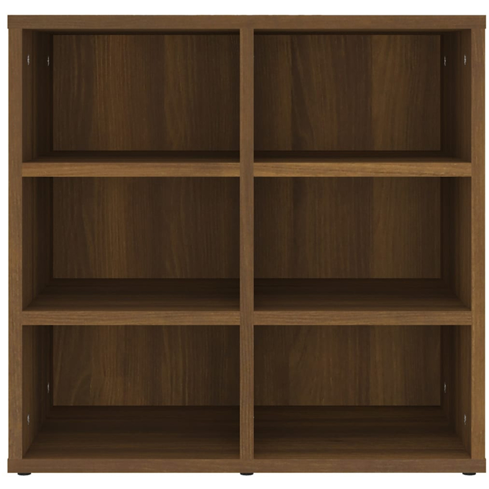 vidaXL 12 Open Shelf Brown Oak Shoe Storage Cabinet Set of 2 Image 6