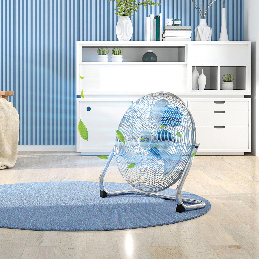 HOMCOM Silver Tone Electric Portable Table Fan 23 inch Image 2