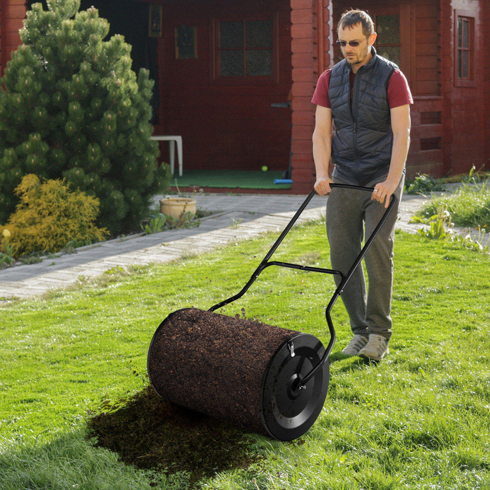 Costway Black Compost Spreader 27inch Image 2