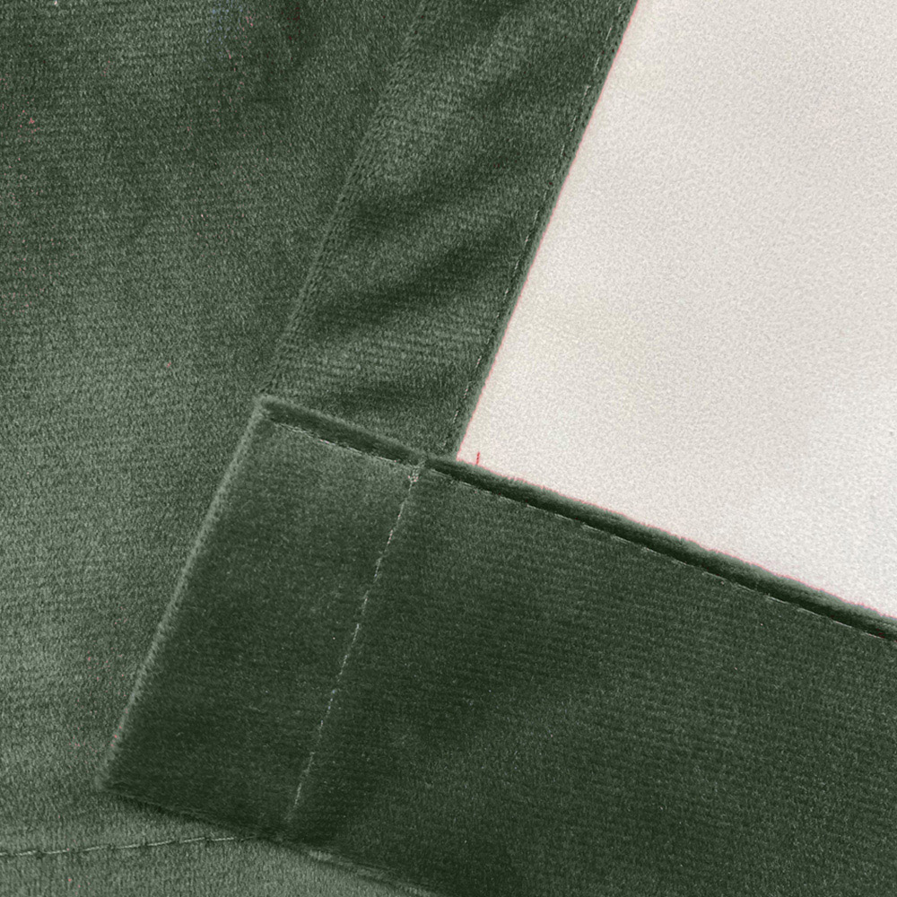 Enhanced Living Hampton Green Velvet Blackout Thermal Eyelet Curtain 229 x 229cm Image 4